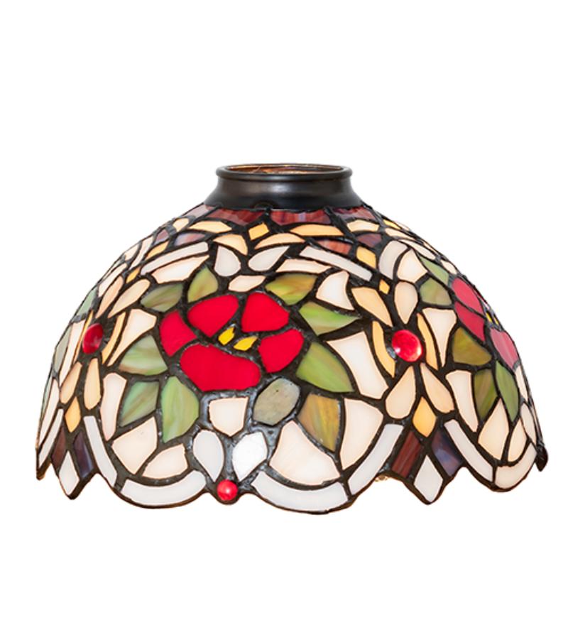 37690 8 in. Wide Renaissance Rose Shade - Stained Glass