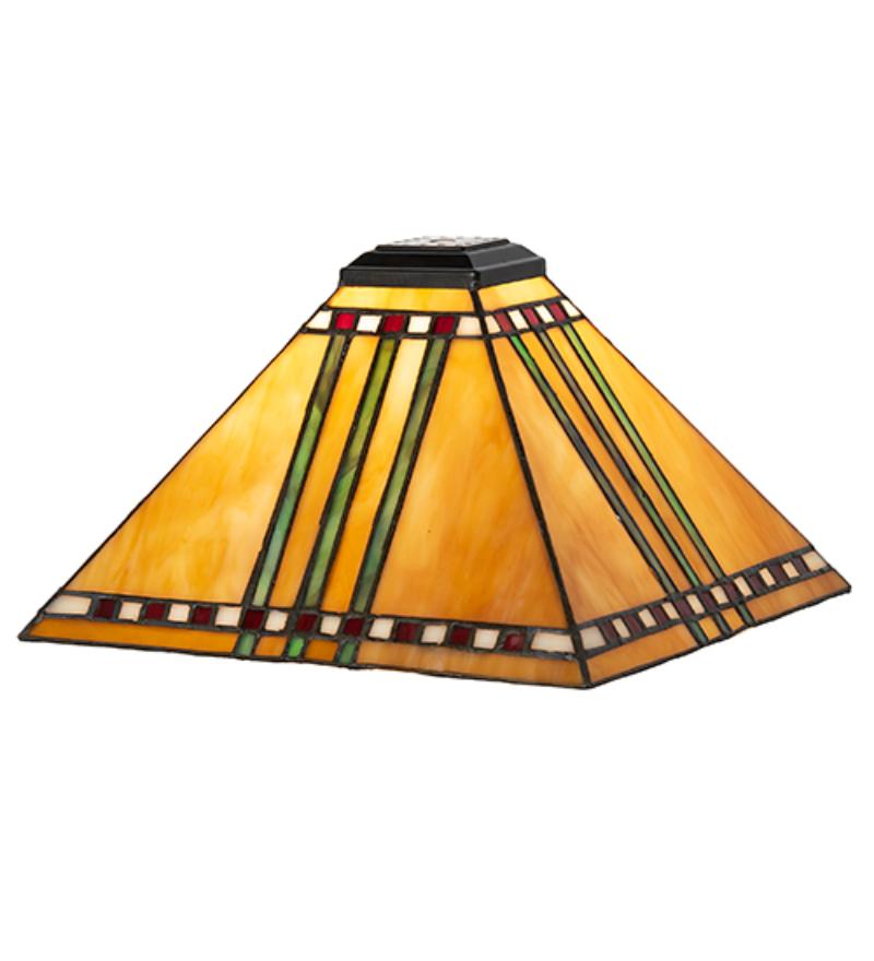 19704 10 in. Square Prairie Corn Shade - Stained Glass