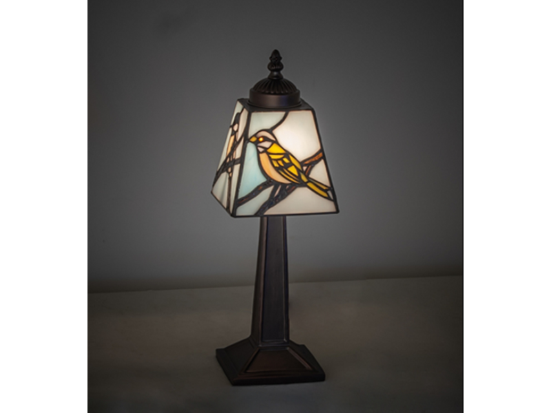 262793 10 in. High Backyard Friends Buffet Mini Lamp - Multi Color Shade
