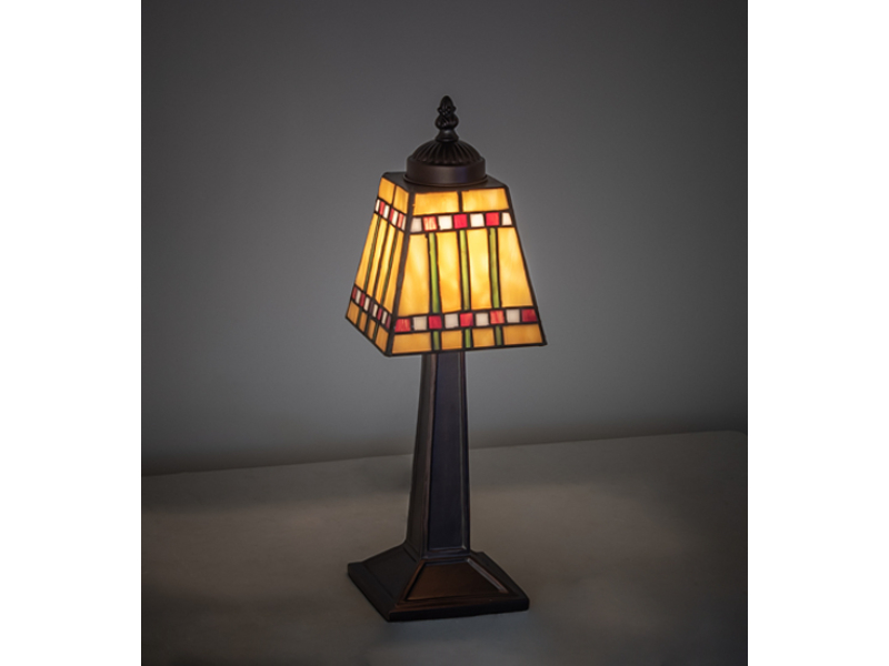 262806 10 in. High Prairie Corn Buffet Mini Lamp - Multi Color Shade