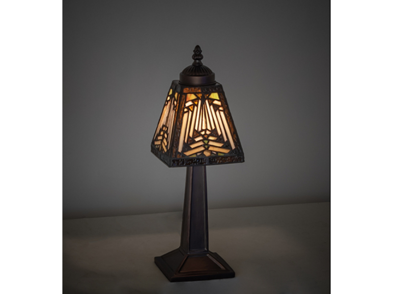 262807 10 in. High Nuevo Mission Buffet Mini Lamp - Multi Color Shade