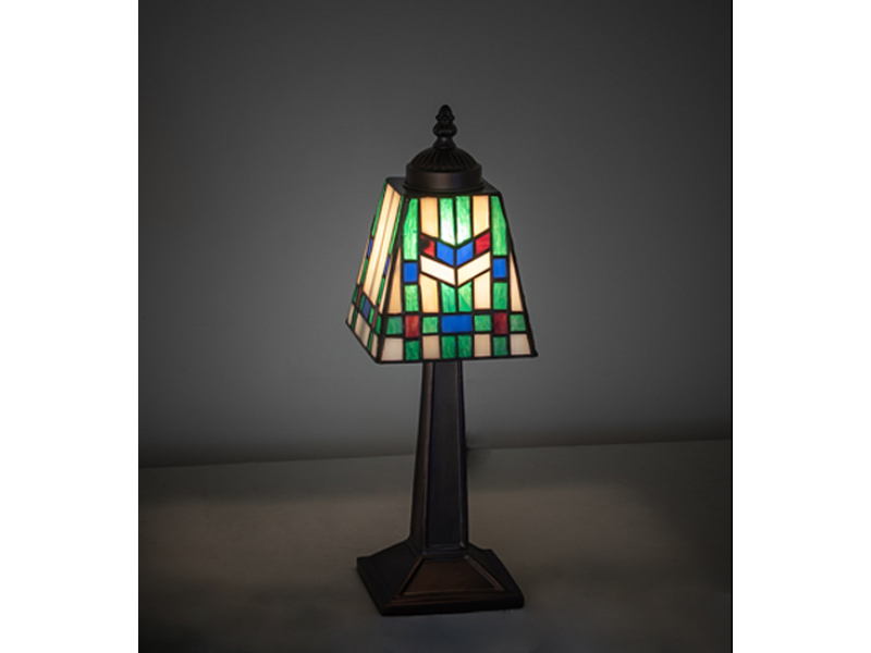 262810 10 in. High Prairie Wheat Buffet Mini Lamp - Multi Color Shade