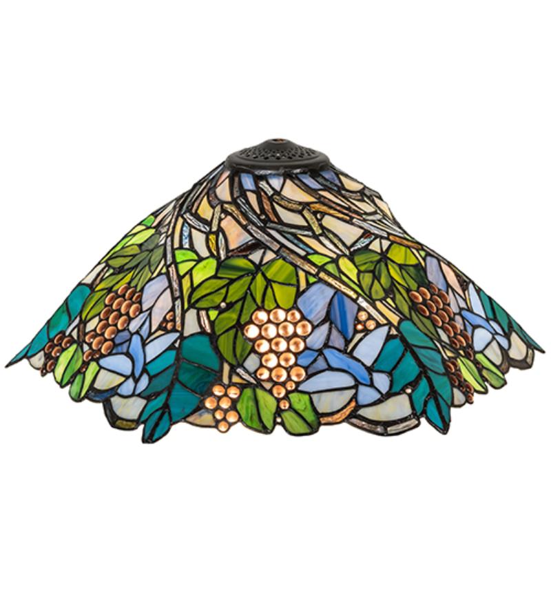 99336 21 in. Wide Spiral Grape Shade - Stained Glass