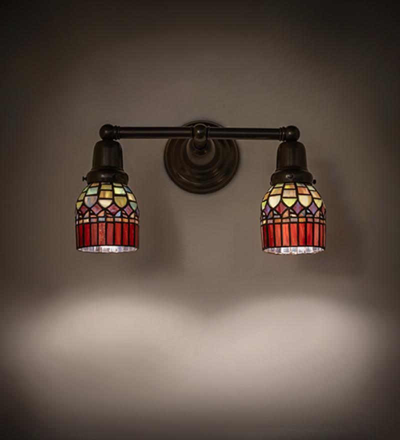 287419 16 in. Wide Tiffany Candice 2 Light Wall Sconce - Timeless Bronze