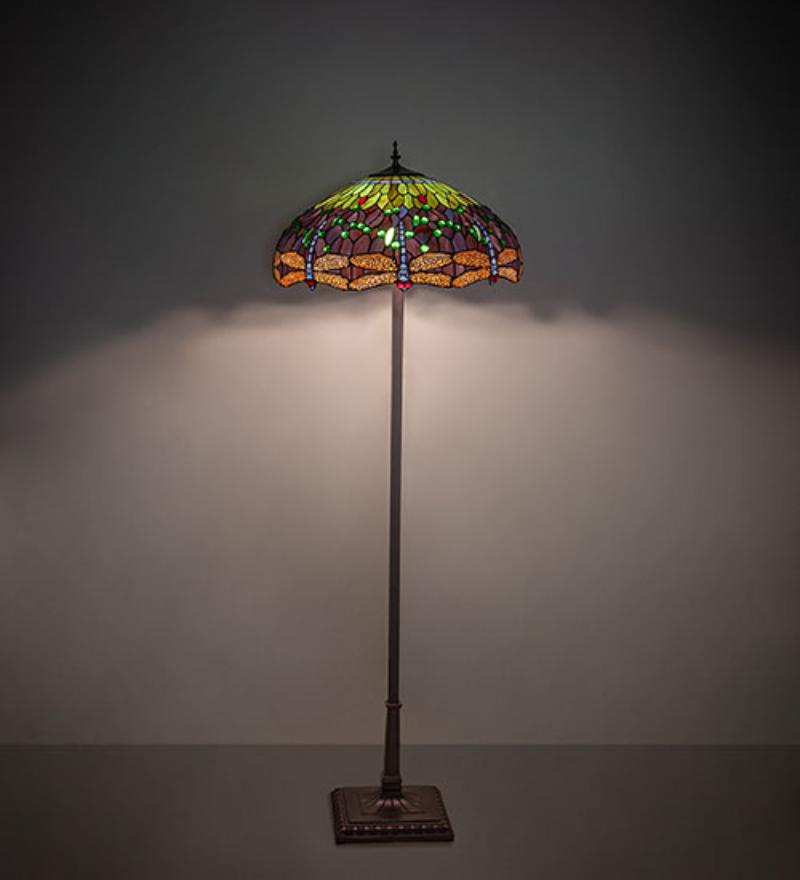 279703 67 in. High Tiffany Hanginghead Dragonfly Floor Lamp
