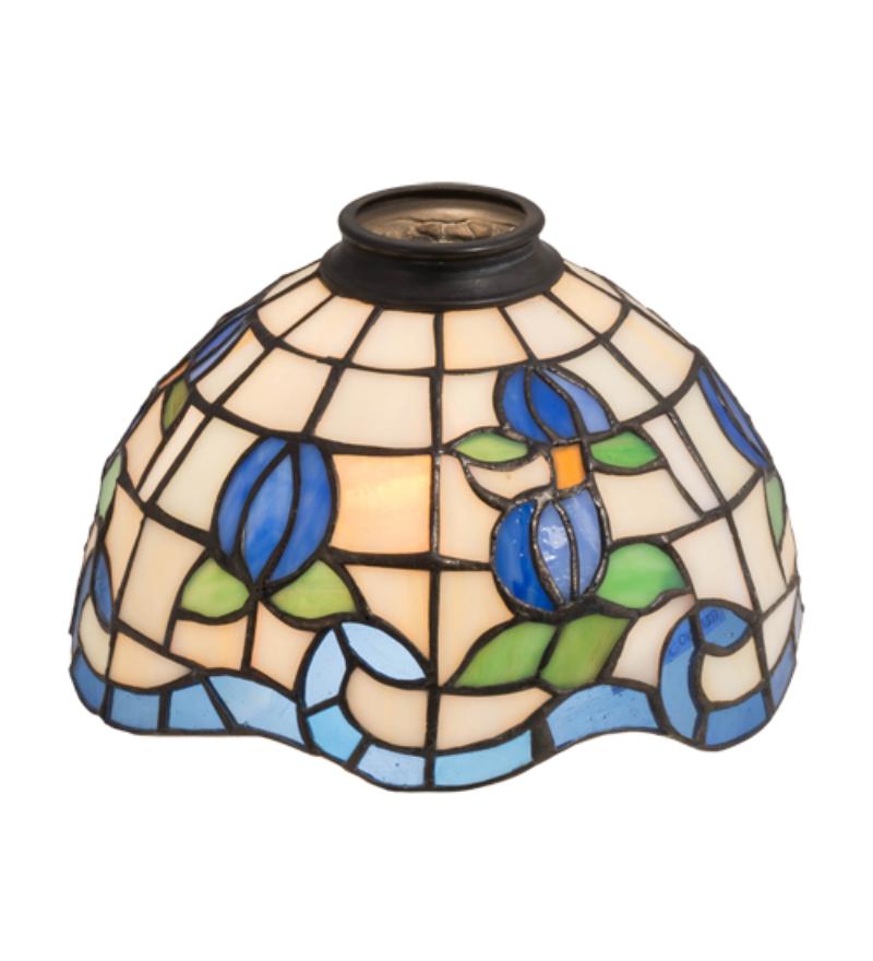 110708 8 in. Wide Roseborder Shade - Stained Glass
