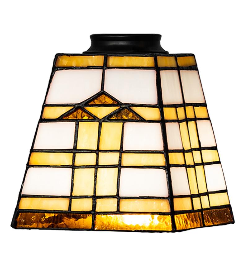 30255 5 in. Square Arrowhead Mission Shade - Stained Glass