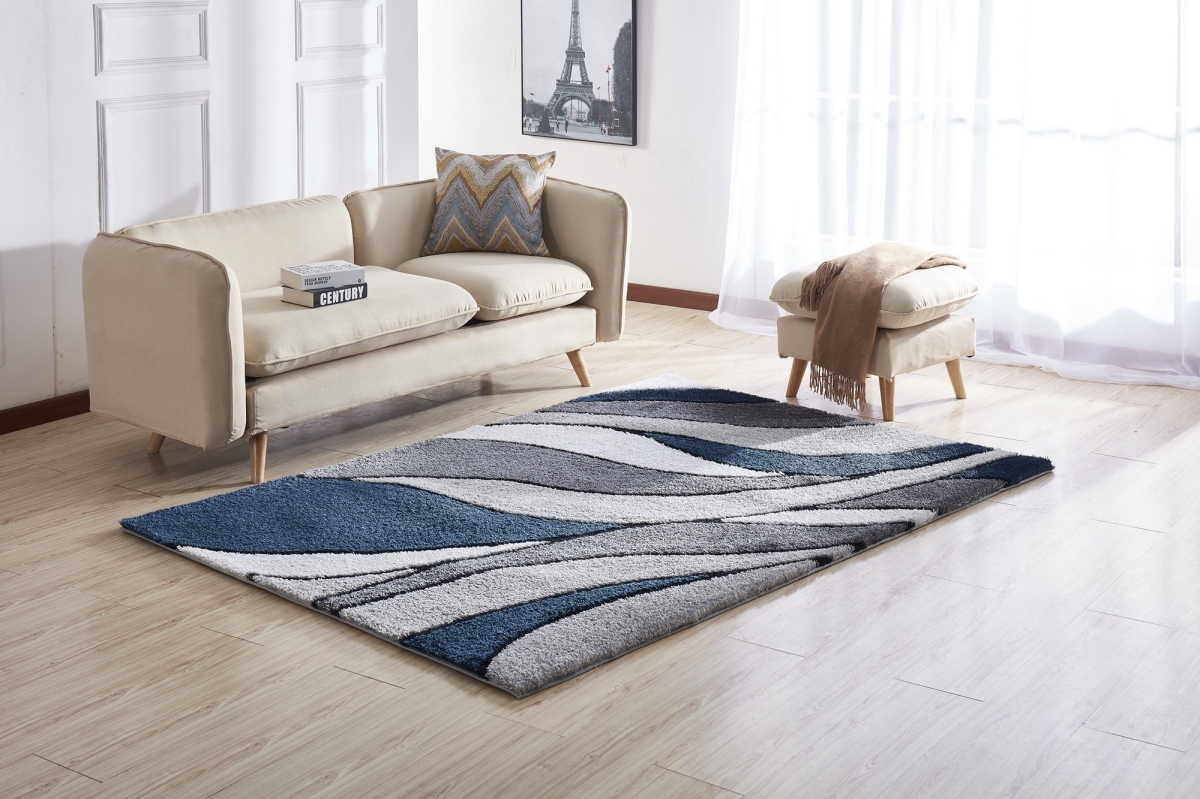 Picture of Amazing Rugs AC1013-57 5 x 7 ft. Aria Collection Soft Pile Hand Tufted Shag Area Rug in Blue