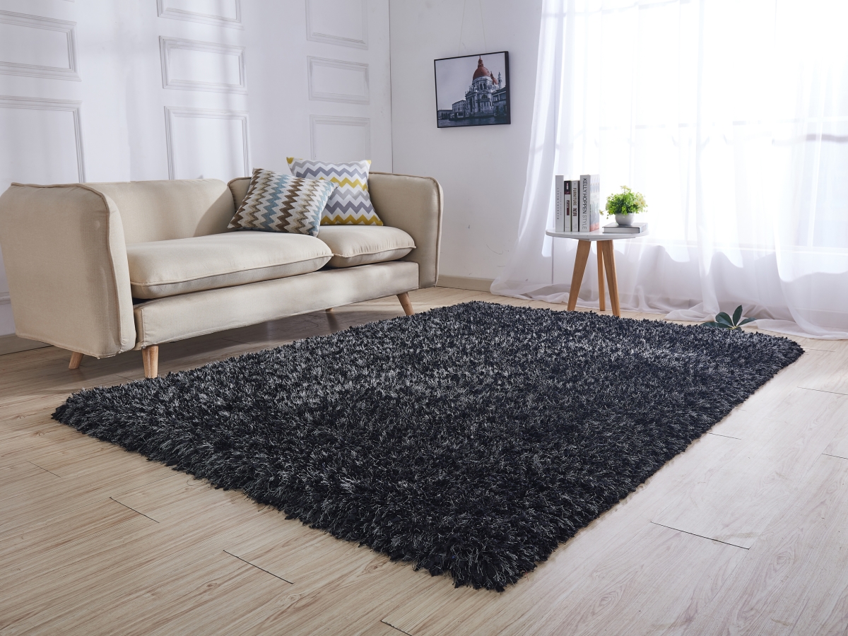Picture of Amazing Rugs CC2023-57 5 x 7 ft. Coral Hand Tufted Shag Area Rug in Black Ash Blue