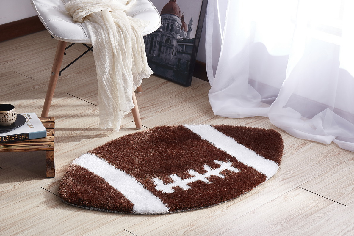 Picture of Amazing Rugs SR1011 36 in. Dia. Football Shape Hand Tufted Extra Soft Shag Area Rug