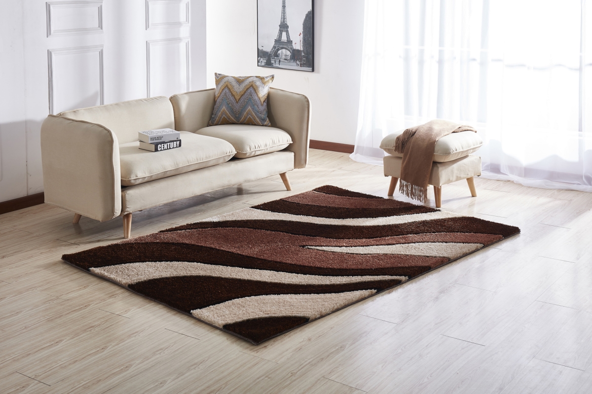 Picture of Amazing Rugs AC1011-23 2 x 3 ft. Aria Brown & Beige Soft Pile Hand Tufted Shag Area Rug