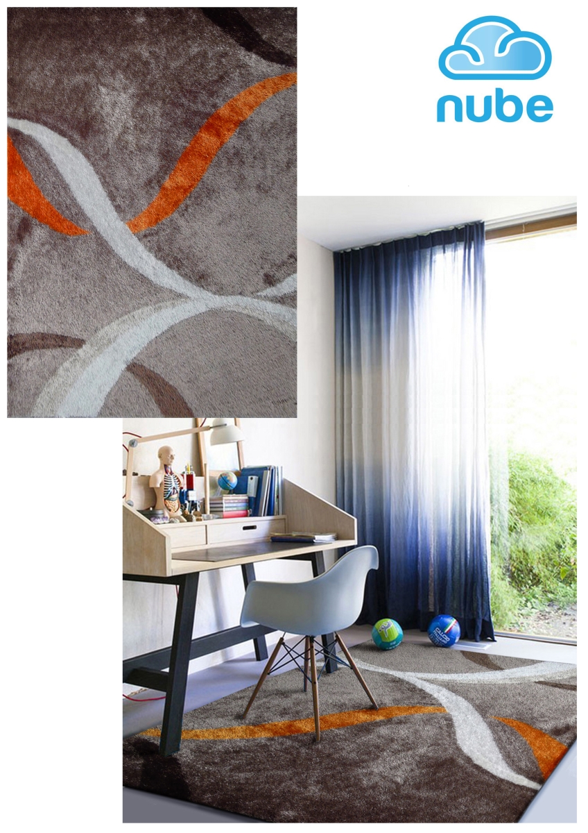 Picture of Amazing Rugs AC1016-23 2 x 3 ft. Aria Mocha & Rust Soft Pile Hand Tufted Shag Area Rug