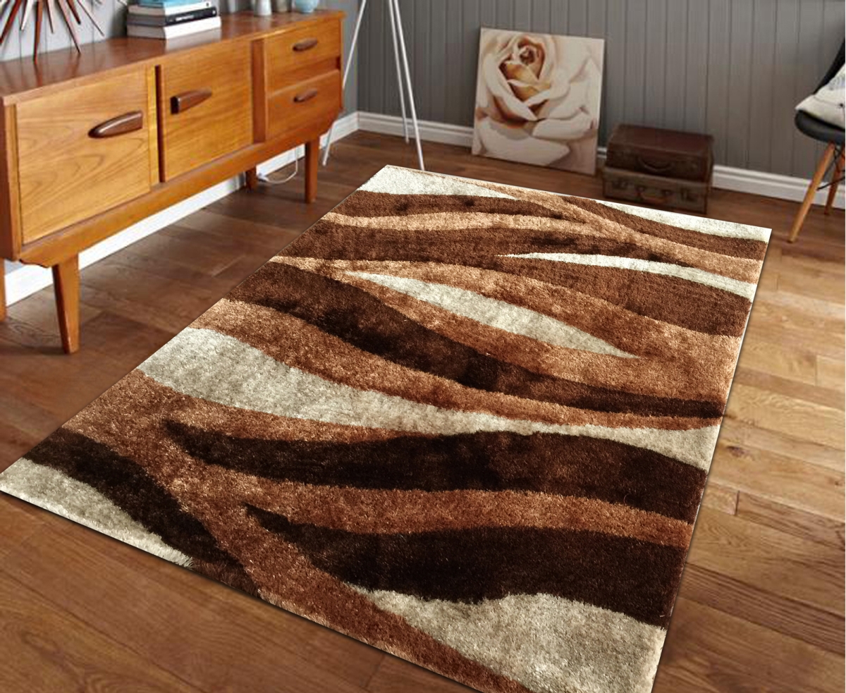 Picture of Amazing Rugs AC1017-23 2 x 3 ft. Aria Beige & Brown Soft Pile Hand Tufted Shag Area Rug