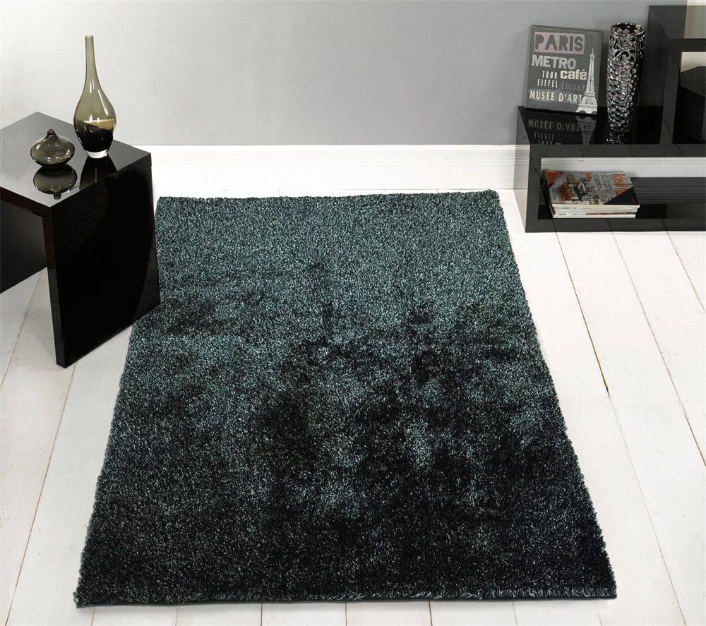 Picture of Amazing Rugs A1003-23 2 x 3 ft. Fuzzy Shaggy Black & Ash Hand Tufted Area Rug