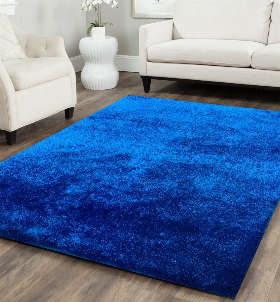 Picture of Amazing Rugs A1012-23 2 x 3 ft. Fuzzy Shaggy Electro Blue Hand Tufted Area Rug