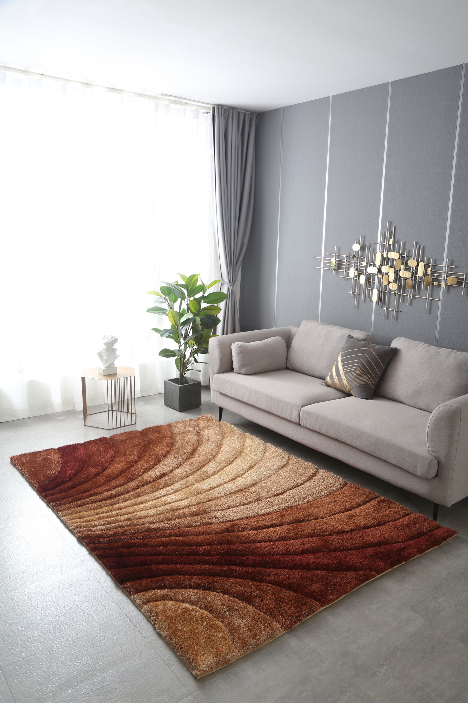 Picture of Amazing Rugs 3D305BR-57 5 x 7 ft. 3D Shaggy Sedona Brown Hand Tufted Area Rug