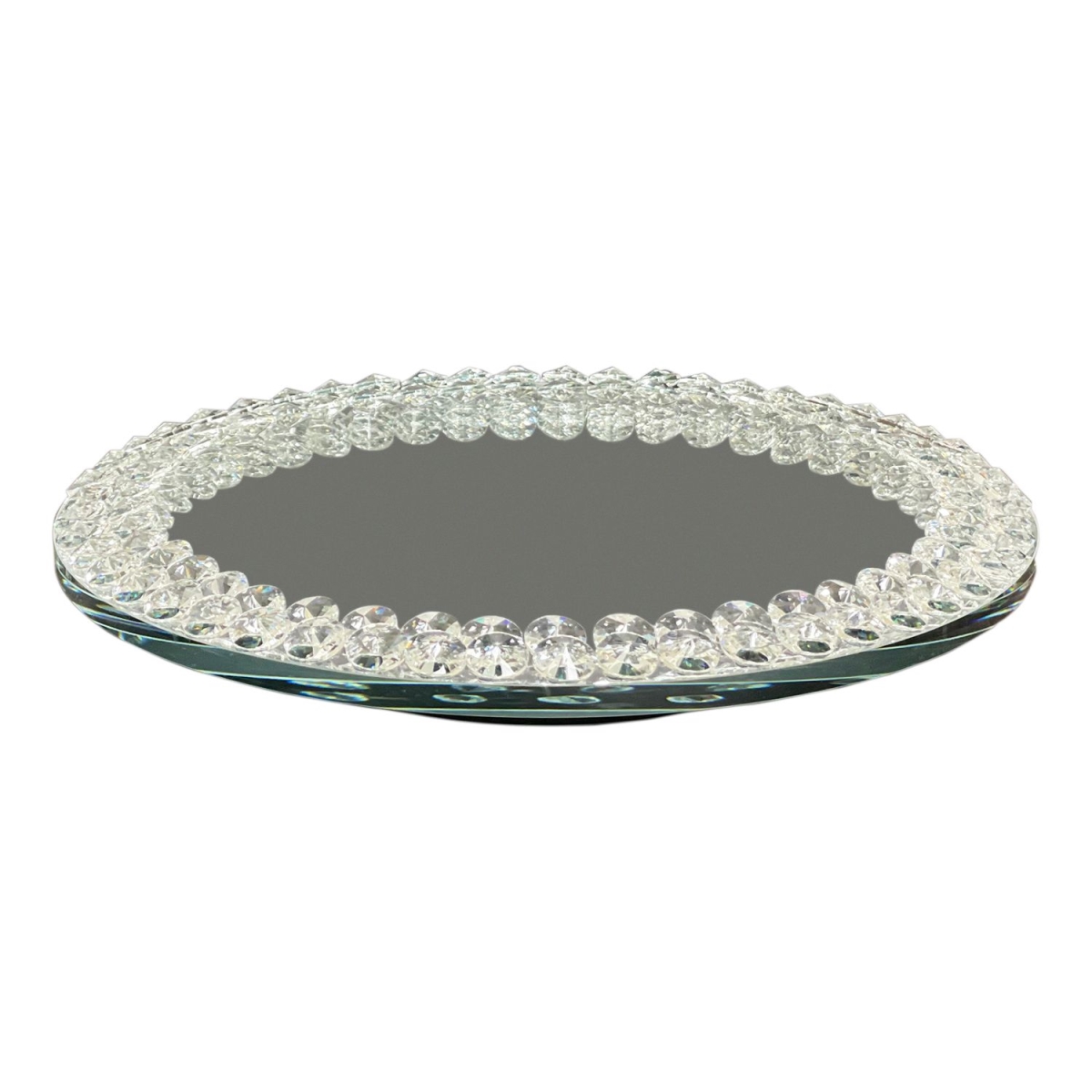 Picture of Amazing Rugs LAZSUS1120 Ambrose Exquisite Lazy Susan Mirrored Spinning Tray&#44; White
