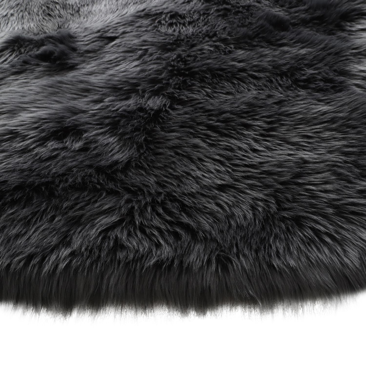 Picture of Amazing Rugs LSRGR5123-46 Cozy Collection Ultra Soft Fluffy Faux Fur Sheepskin Area Rug&#44; Gray