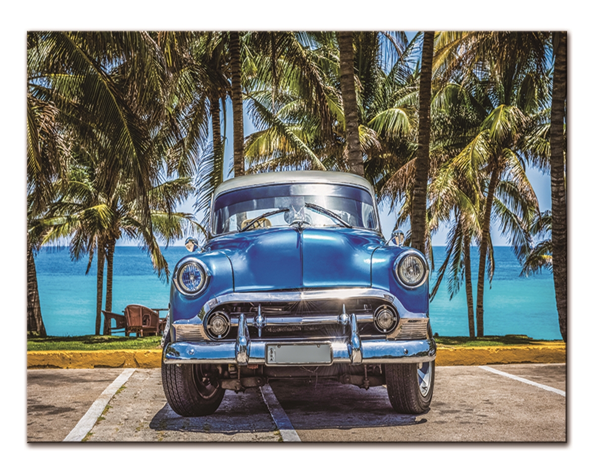 Picture of Amazing Rugs AR-20210428-2 32 x 48 in. Oppidan Home Classic Car at the Beach Acrylic Wall Art