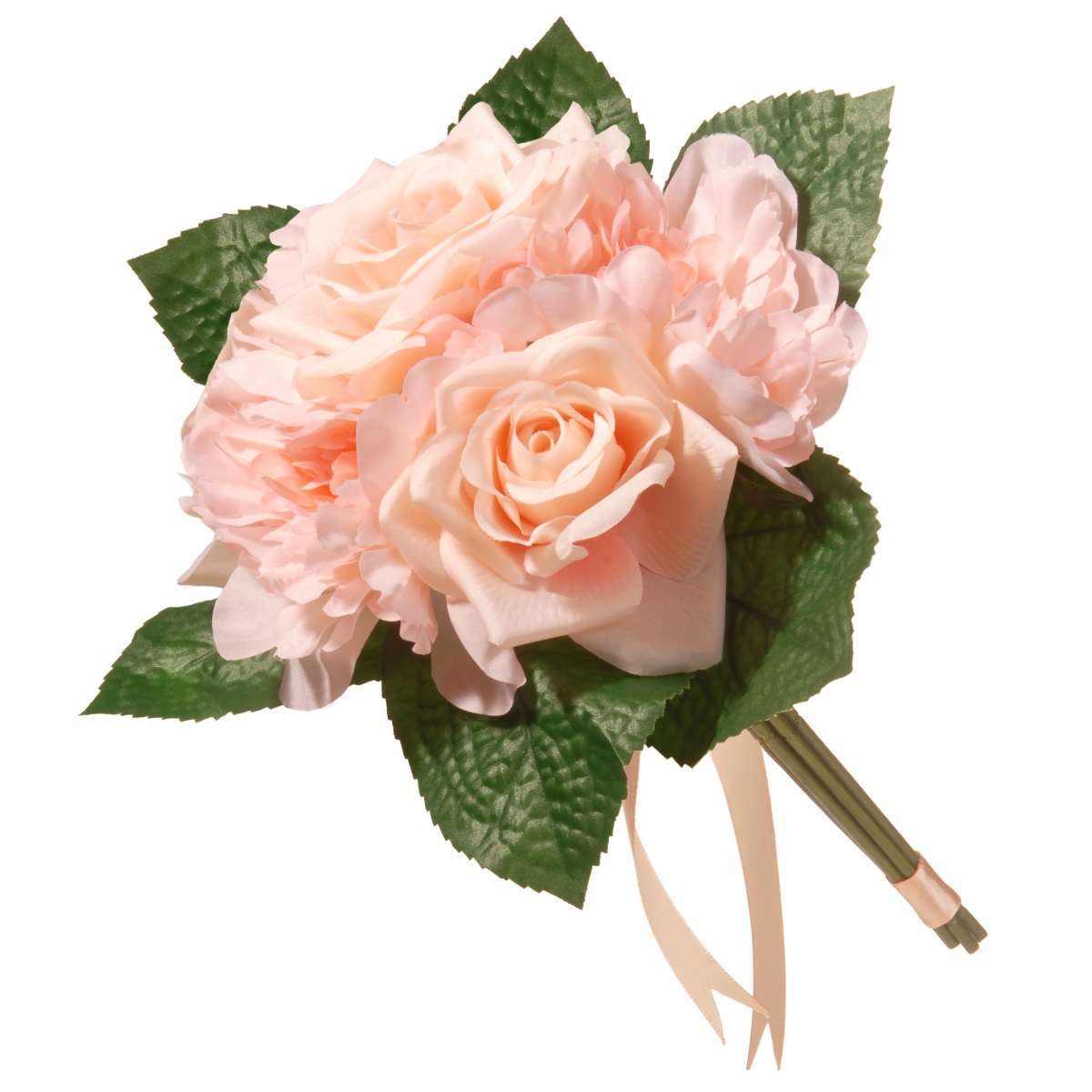 National Tree 12.2" Mixed Peach Rose & Peony Bouquet