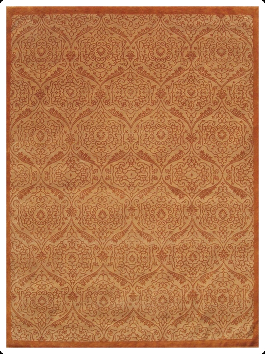TG623 Hand Knotted Beige Rectangle Rug, 9 x 12 ft.