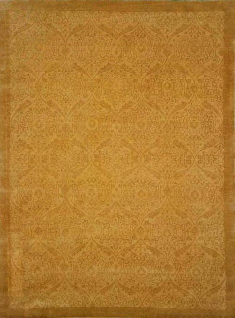 Hand Knotted Beige Rectangle Rug - 8 x 10 ft. - Durable Wool - Unique Design