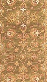 TH2288 Hand knotted Green & Beige Rectangle Rug, 2 ft. 6 in. x 14 ft.