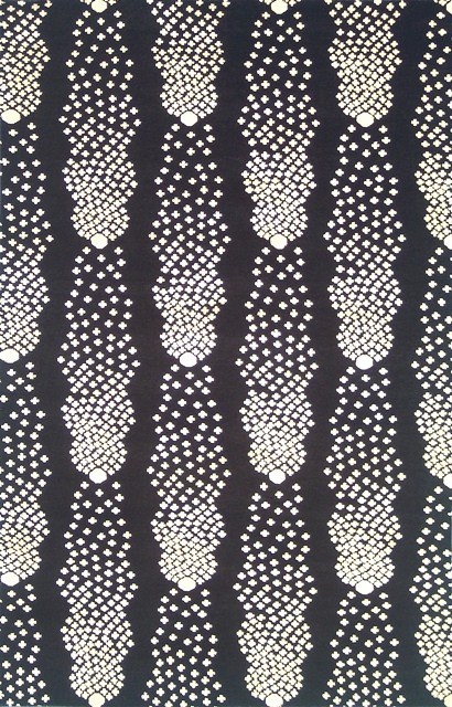Hand Knotted Black Rectangle Rug - 5 x 8 ft. - Durable Wool Construction