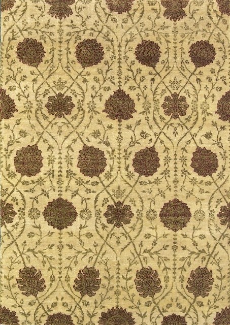Hand Knotted Beige Rectangle Rug - 5 x 8 ft. - Durable Wool - Handmade