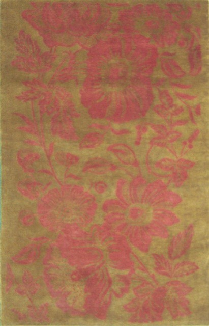 Hand Knotted Brown & Burgundy Rug - 5 x 8 ft. - Durable Wool Construction