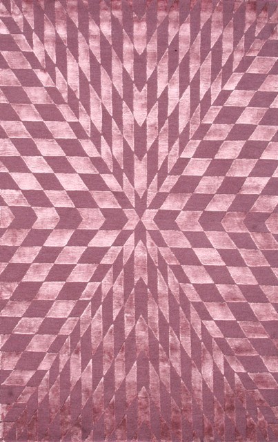 TI1639 Hand Knotted Purple Rectangle Rug, 5 x 8 ft.