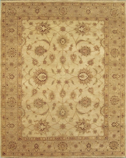TI1656 Hand Knotted Beige & Camel Rectangle Rug, 8 x 10 ft.
