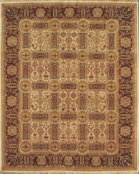 Hand Knotted Ivory & Black Rectangle Rug - 8 x 10 ft. - Durable Wool
