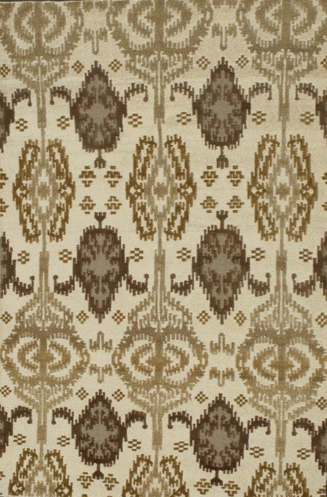 Hand Knotted Beige & Brown Rectangle Rug - 6 x 9 ft. - Durable Wool