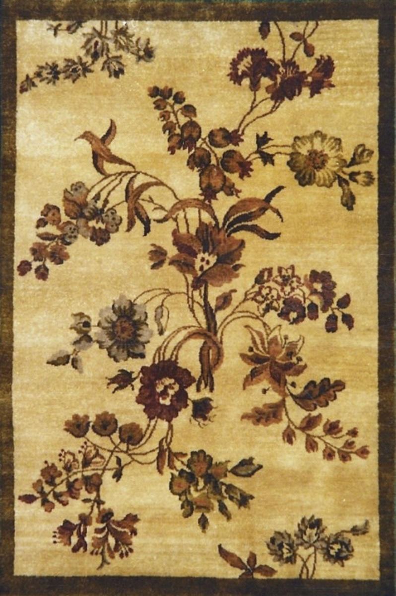 Hand Knotted Beige Rectangle Rug - 4'6in. x 6'6in. - Durable Wool Craftsmanship