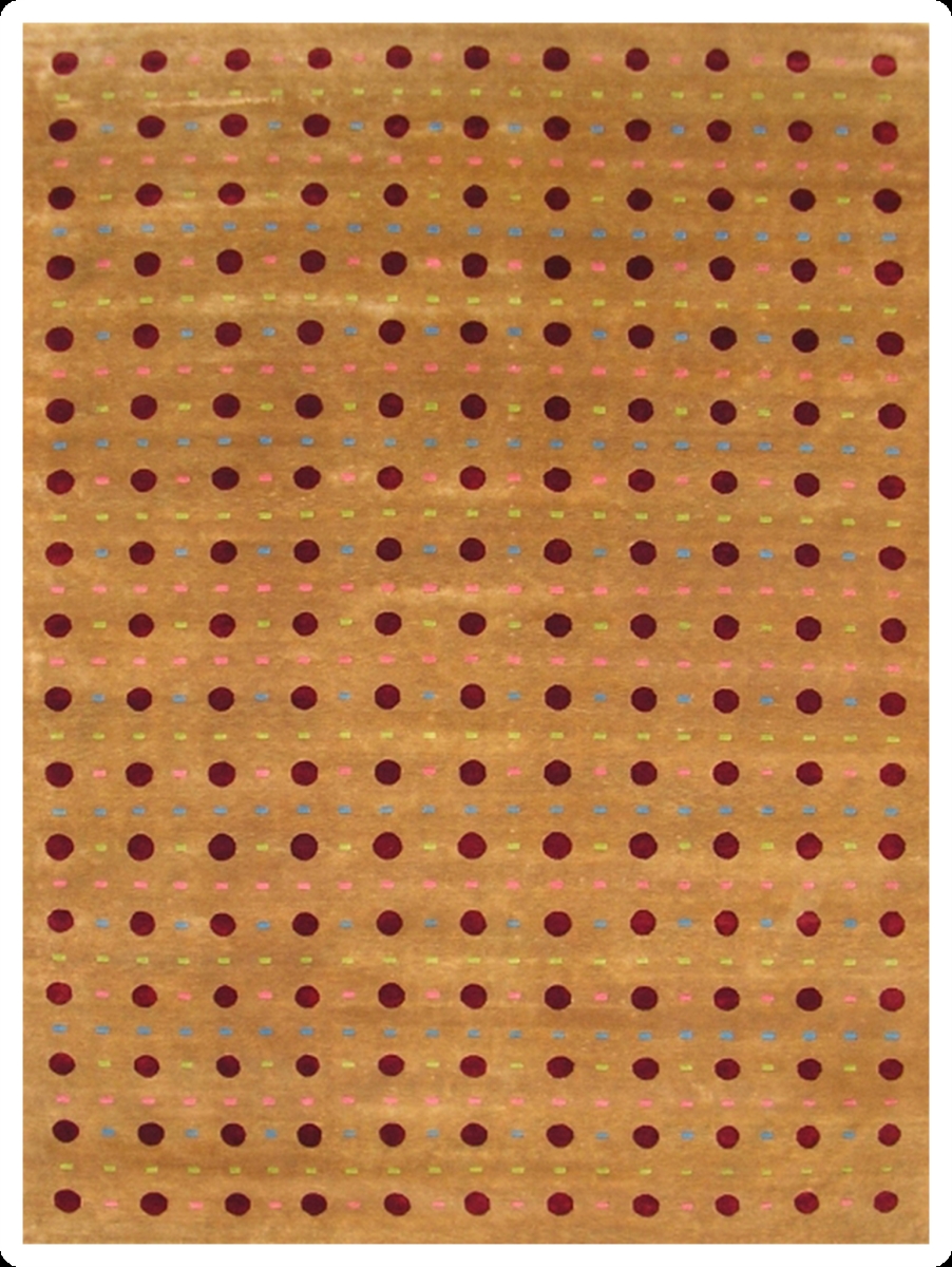 Hand Knotted Gold Rectangle Rug - 9 x 12 ft. - Durable Wool - Handmade