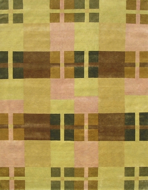 Hand Knotted Green Rectangle Rug - 8 x 10 ft. - Durable Wool - Handmade