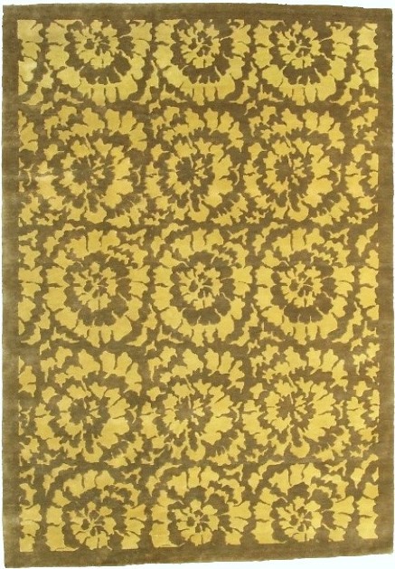 TE70 Hand Knotted Green Rectangle Rug, 5 ft. 7 in. x 7 ft. 10 in.