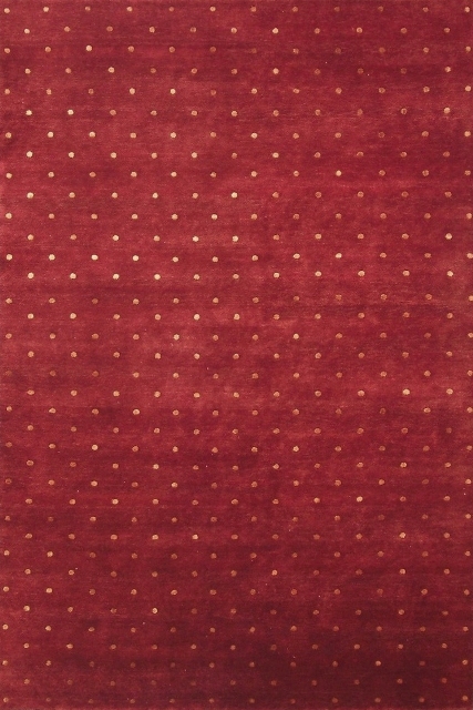 Hand Knotted Red Rectangle Rug - 6 x 9 ft. - Durable Wool & Viscose