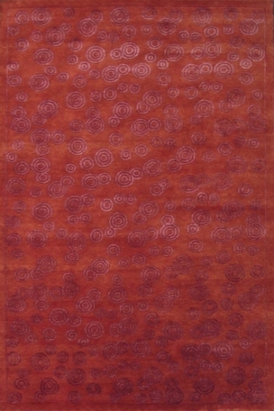 Hand Knotted Rust Rectangle Rug - 6 x 9 ft. - Durable Wool - Unique Design