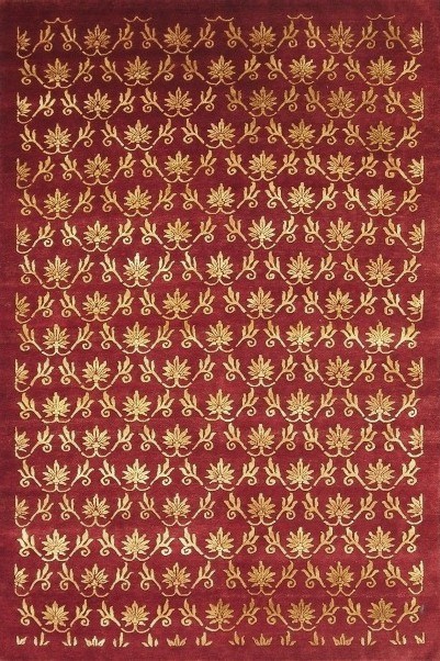 Hand Knotted Red Rectangle Rug - 6 x 9 ft. - Durable Wool - Unique Design