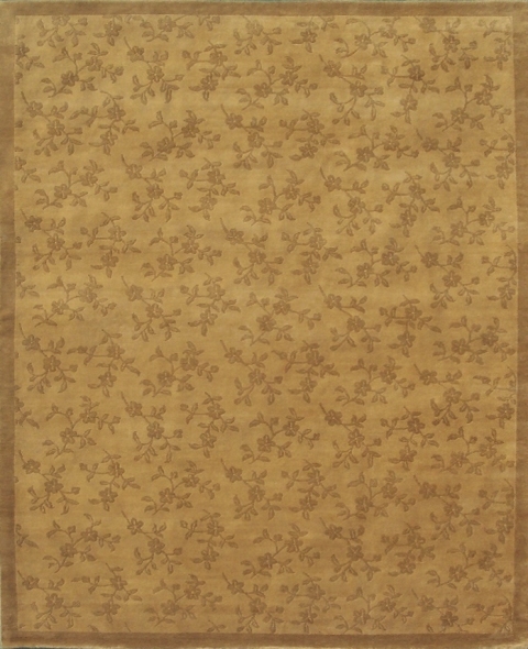Hand Knotted Beige Rectangle Rug - 8 x 10 ft. - Durable Wool - Handmade