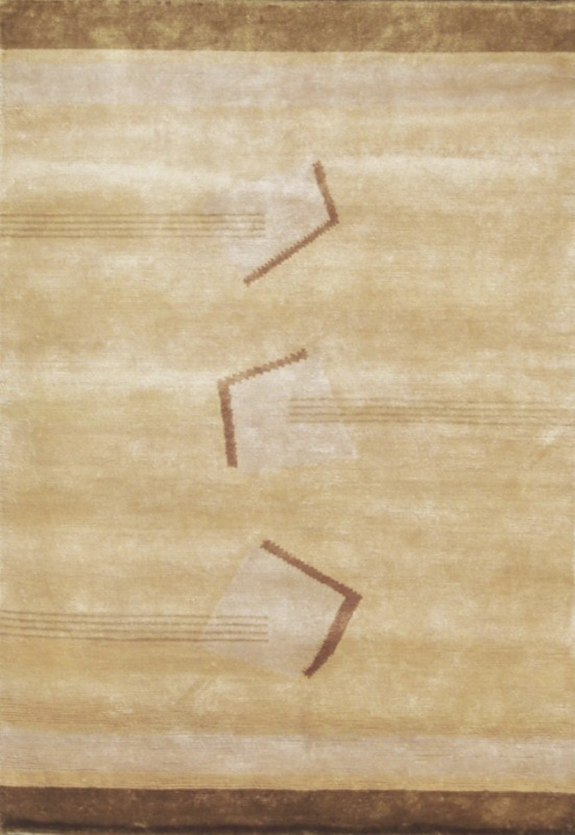 Hand Knotted Beige Rectangle Rug - 4 ft. 6 in. x 6 ft. 6 in. - Durable Wool