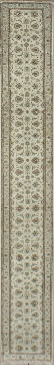 Hand-Knotted Beige & Sand Runner Rug - 2 ft. 6 in. x 20 ft. - Durable Wool