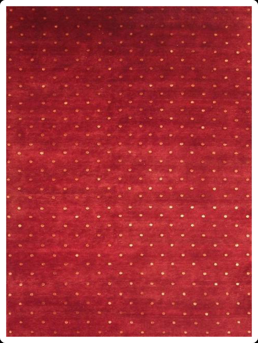 Hand Knotted Red Rectangle Rug - 9 x 12 ft. - Durable Wool & Viscose