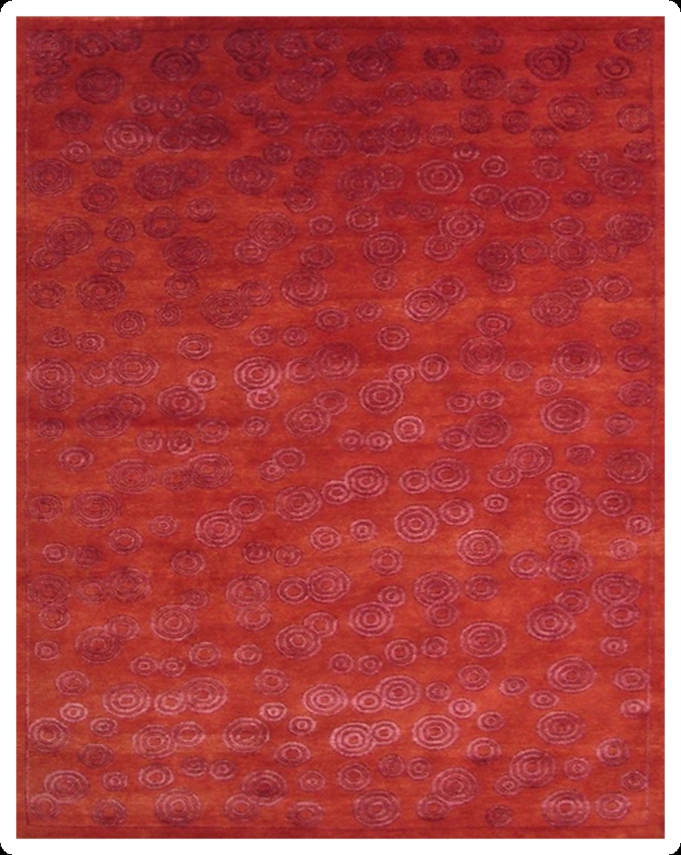 Hand Knotted Red Rectangle Rug - 9 x 12 ft. - Handmade Wool & Viscose