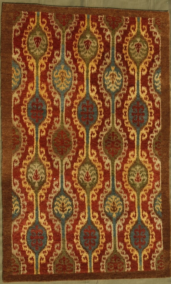 Hand Knotted Rust Rectangle Rug - 5 x 8 ft. - Durable Wool - Handmade Quality