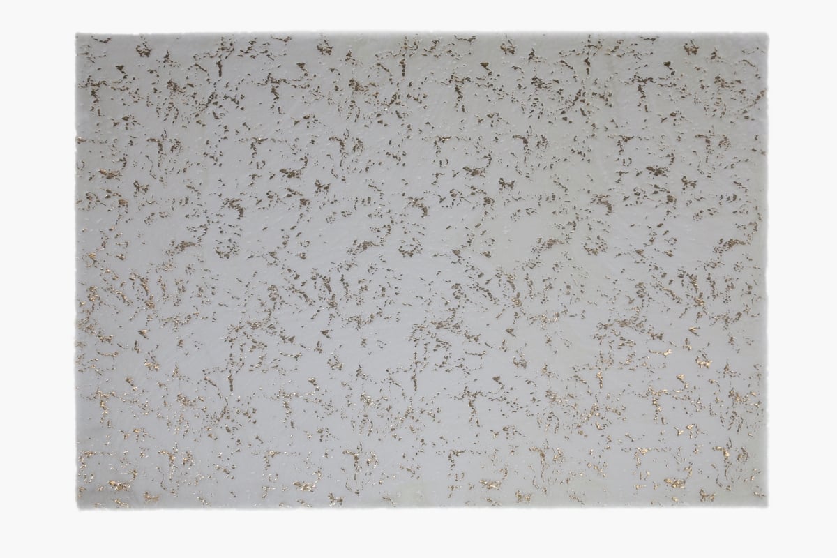 Soft Plush Contemporary Shag Rug, White & Gold - 5 ft. x 7 ft. 6 in.
