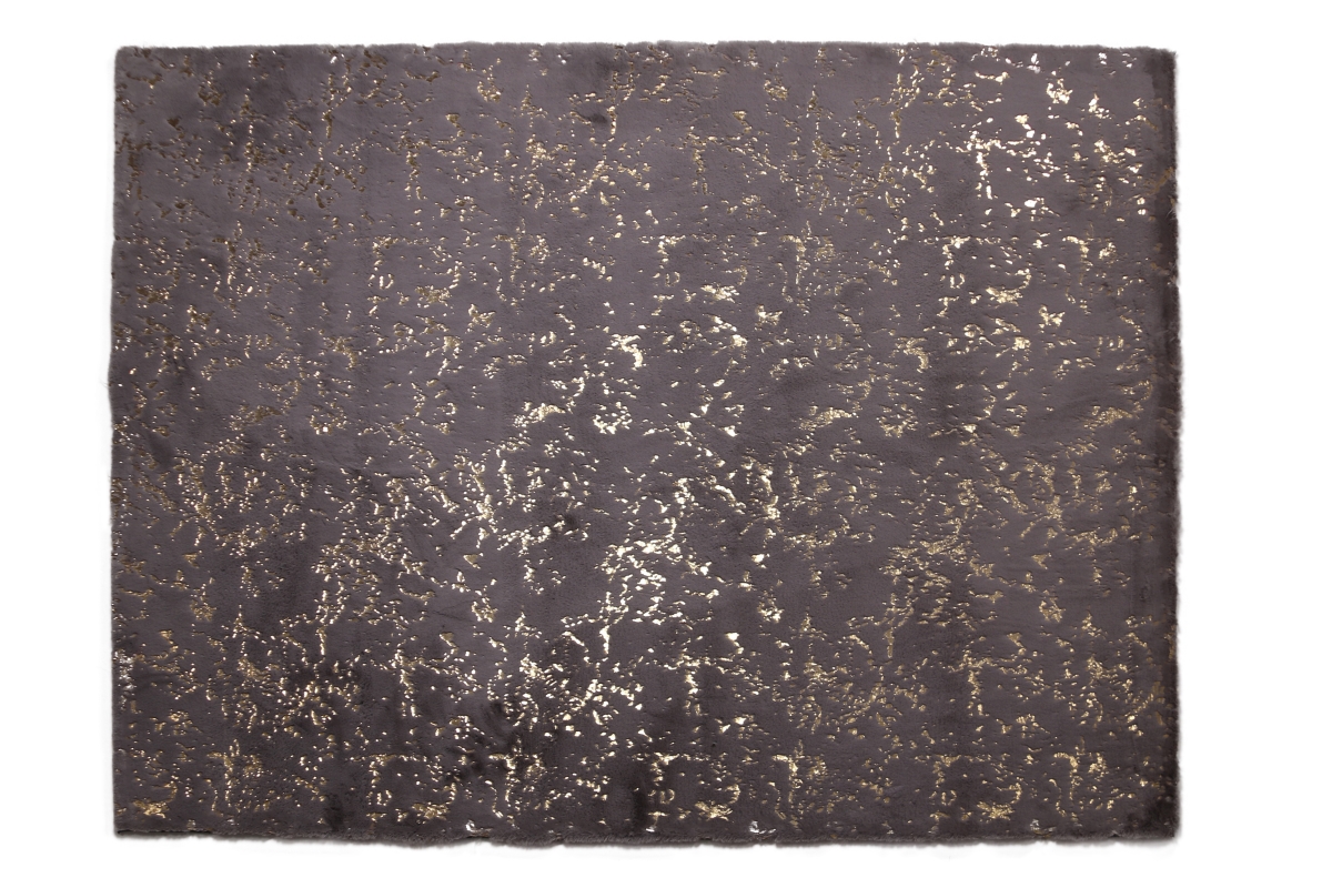 Soft Plush Contemporary Shag Rug, Grey & Gold - 5 ft. x 7 ft. 6 in.