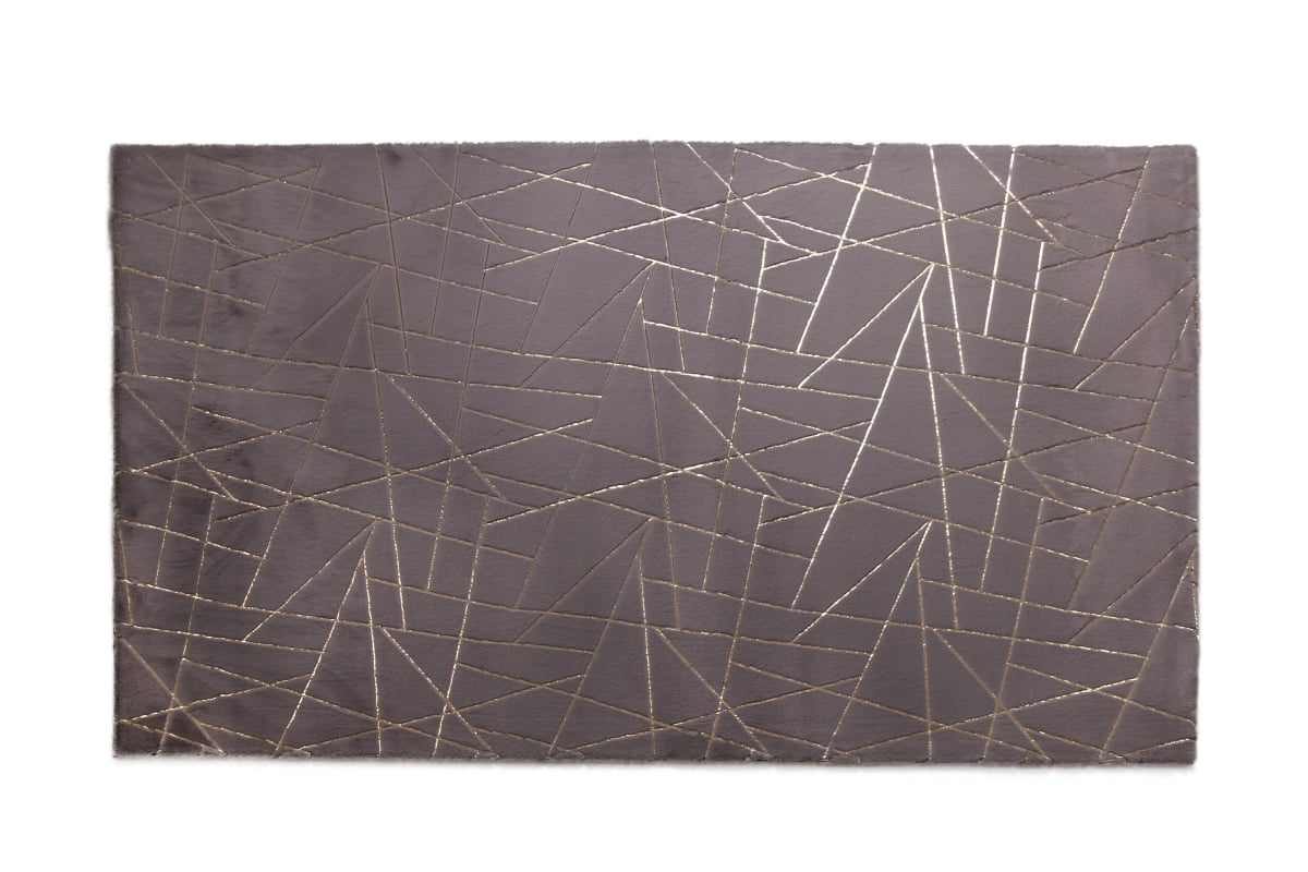 Soft Plush Contemporary Shag Rug, Grey & Gold - 5 ft. x 7 ft. 6 in.